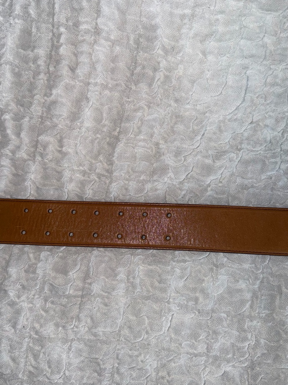 Ann Taylor 100% Leather Belt Gold Buckle with Navy and Cream Accents - Picture 10 of 11